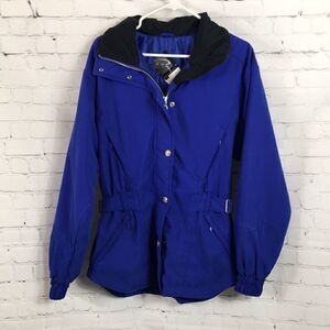 Rawik Skiwear Womens Ski or Snowboard Coat Size S retro EUC Royal blue suede